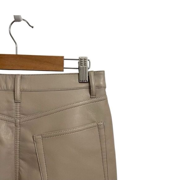ARITZIA Wilfred The Melina High Waisted Vegan Leather Pants Taupe Size 0 - Picture 9 of 14